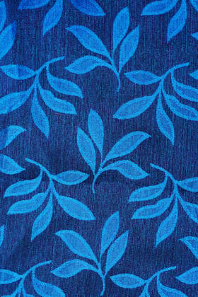 Parda online 213 cm (7 ft) Jacquard Fabric Leaf Design Eyelet Window Curtain | Navy Blue Colour (Pack of 4) | Fine Blended Jacquard Fabric | for Living Rooms & Bedrooms | 213 L x 121 W Centimeters