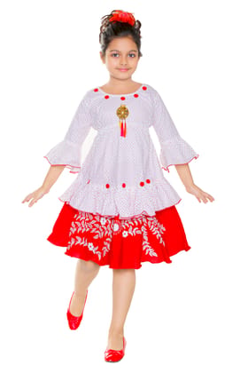 ANG FASHION Casual Cotton Cute Comfy Girls Top & Skirt ANG FASHION Casual Cotton Cute Comfy Girls Top & Skirt