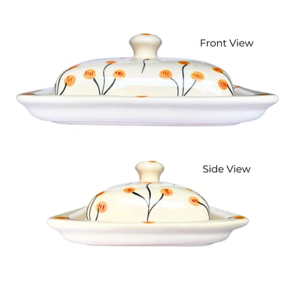 Amoorcart Ceramic Butter Dish Butter Box with lid, Large Butter Tray Set, Butter Keeper, Butter Storage Container, Butter Storage Box, 500gm Butter Box - Yellow Floral Amoorcart Ceramic Butter Dish Butter Box with lid, Large Butter Tray Set, Butter Keeper, Butter Storage Container, Butter Storage Box, 500gm Butter Box - Yellow Floral