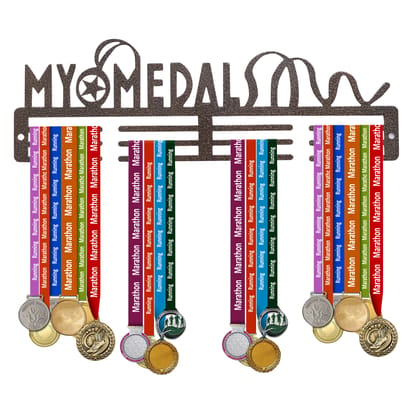 NAITIK CREATION Metal Medal Holder Display Hanger Rack Medal Hangers for Wall Mount Frame Holds Upto 20-25 Medals, Antique Golden NAITIK CREATION Metal Medal Holder Display Hanger Rack Medal Hangers for Wall Mount Frame Holds Upto 20-25 Medals, Antique Golden