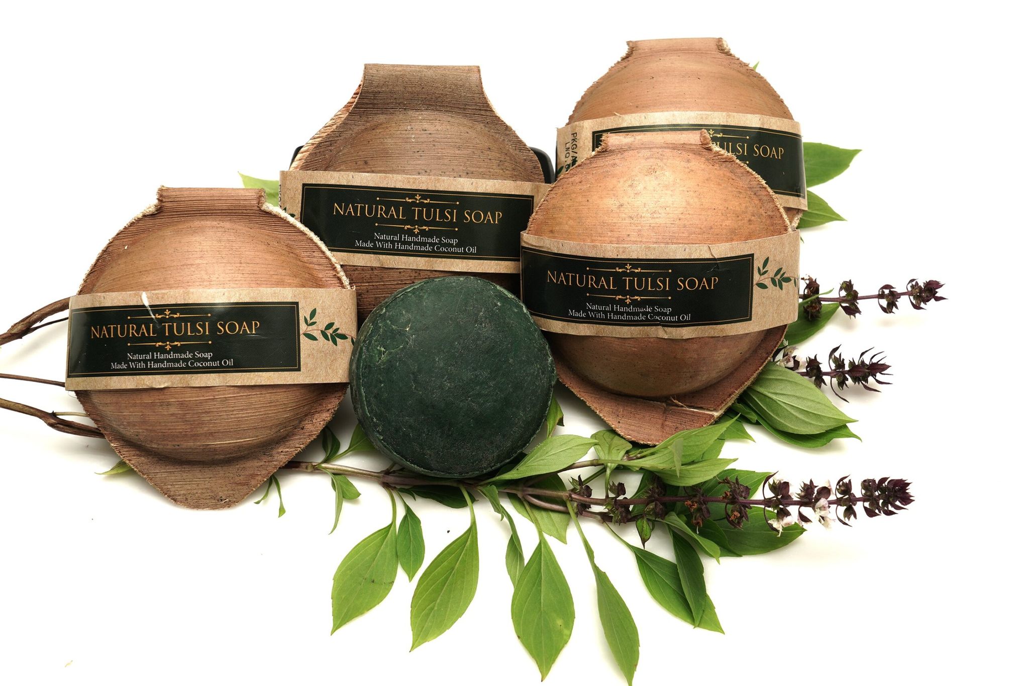 4 Natural & Ayurvedic Handmade Tulsi Soaps for all skin types