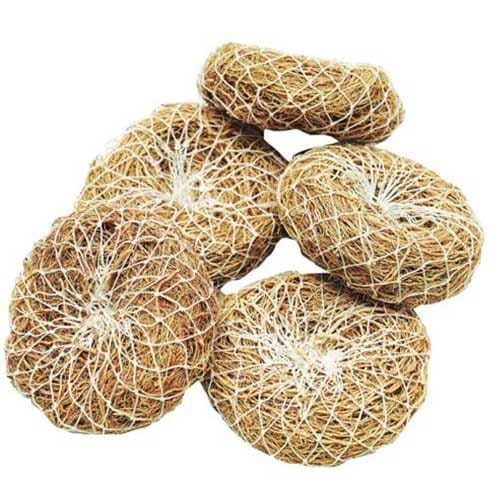5 Vetiver (Khus) Bath Scrubber with Plastic Free Cotton Cover