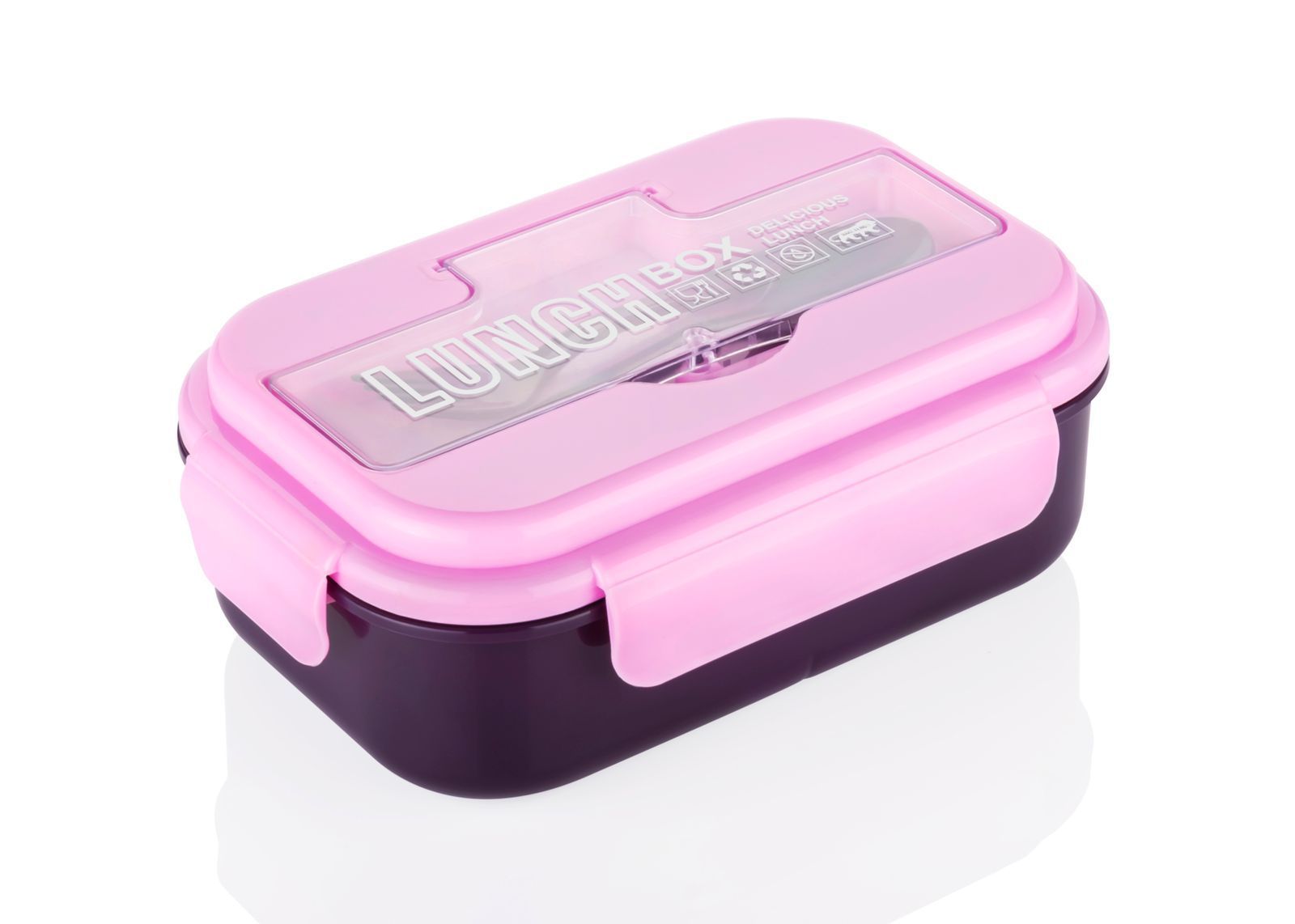 Leak Proof 3 Compartment Lunch Box with Pencil Box – Reusable PP Food Grade Lunch Container with Spoon | Freezer Safe Meal Box for Kids & Adults