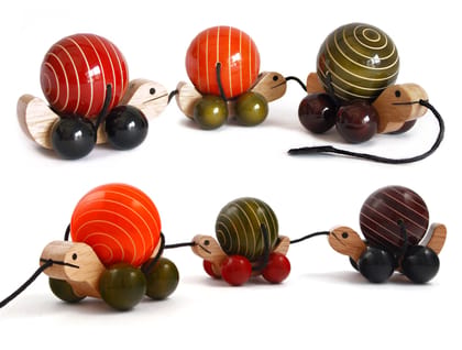 Ma Me Pa (GOR) | Wooden train toy | Wooden turtles train