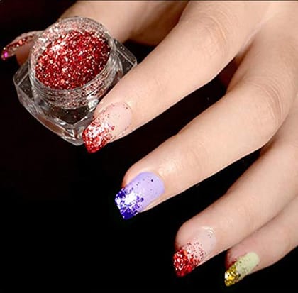 VTC ENTERPRISE Holographic Nail Sequin Glitter Nail Art Decoration, Multicolour