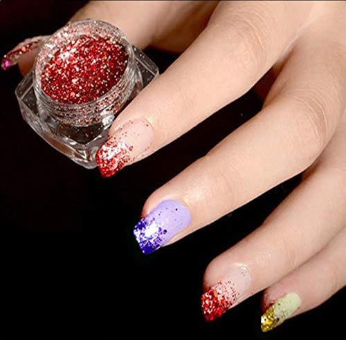 VTC ENTERPRISE Holographic Nail Sequin Glitter Nail Art Decoration, Multicolour