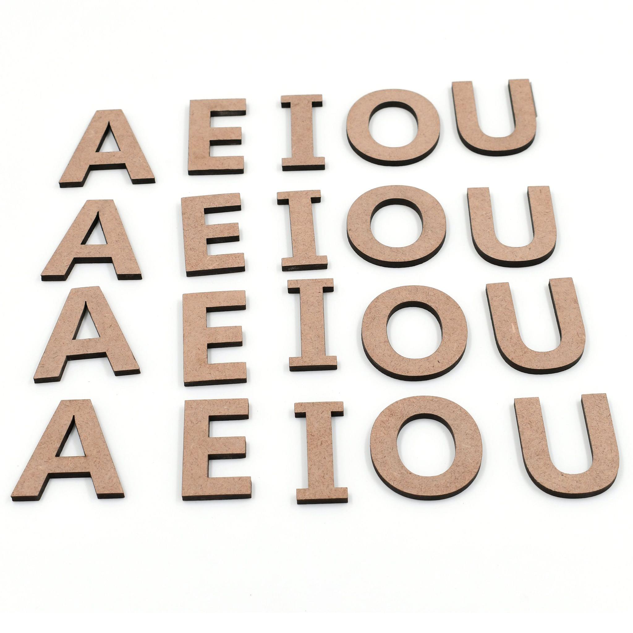 IVEI DIY MDF Letters Vowels - Set of 20 - 6mm