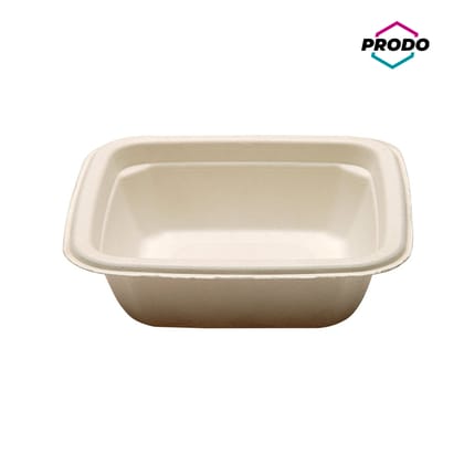 PRODO Bagasse Square Bowl 500ml PRODO Bagasse Square Bowl 500ml