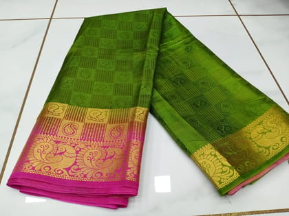 Parrot Green Kanjivaram Silk Saree Parrot Green Kanjivaram Silk Saree