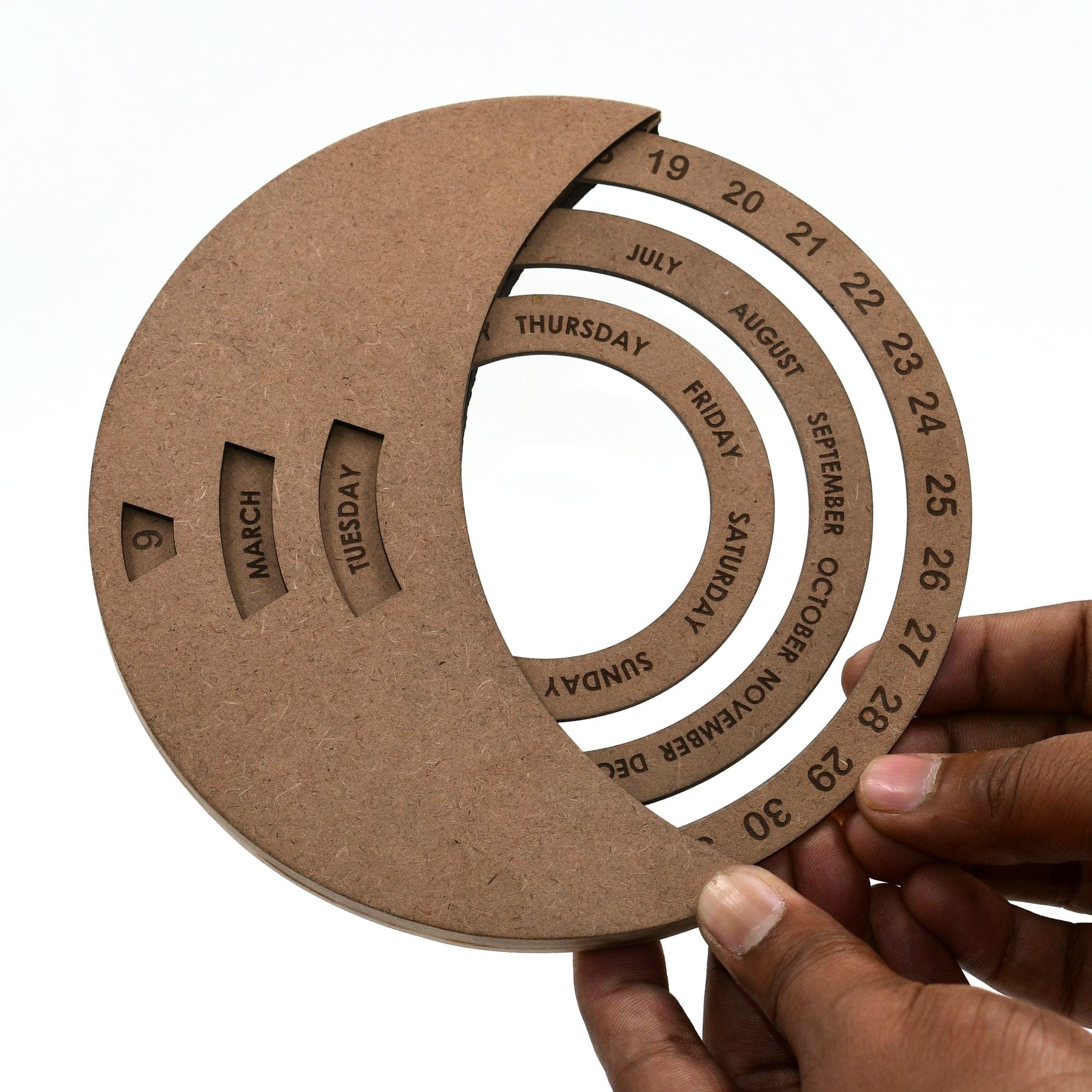 IVEI DIY MDF Circular Perpetual Calendar