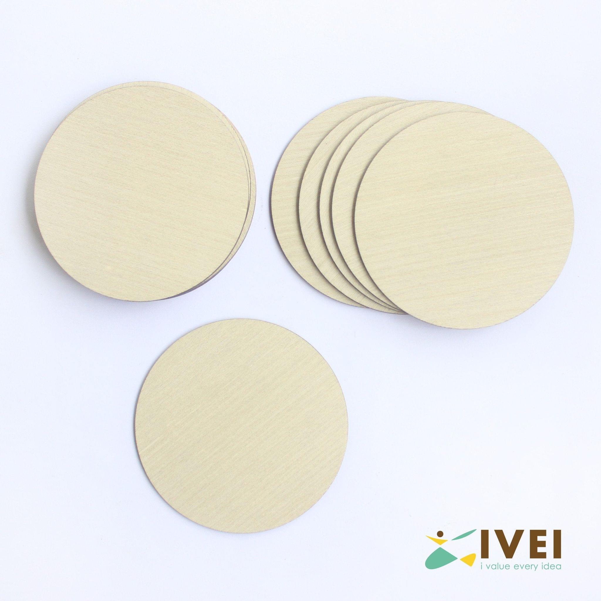 IVEI Wooden finish Round 3.5in Coasters - Set of 12