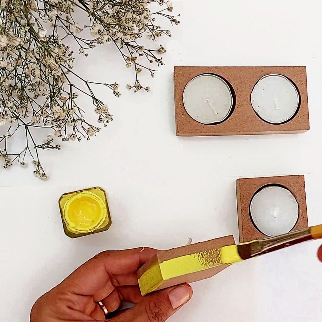 IVEI DIY MDF Tea Light Candles - Set of 3