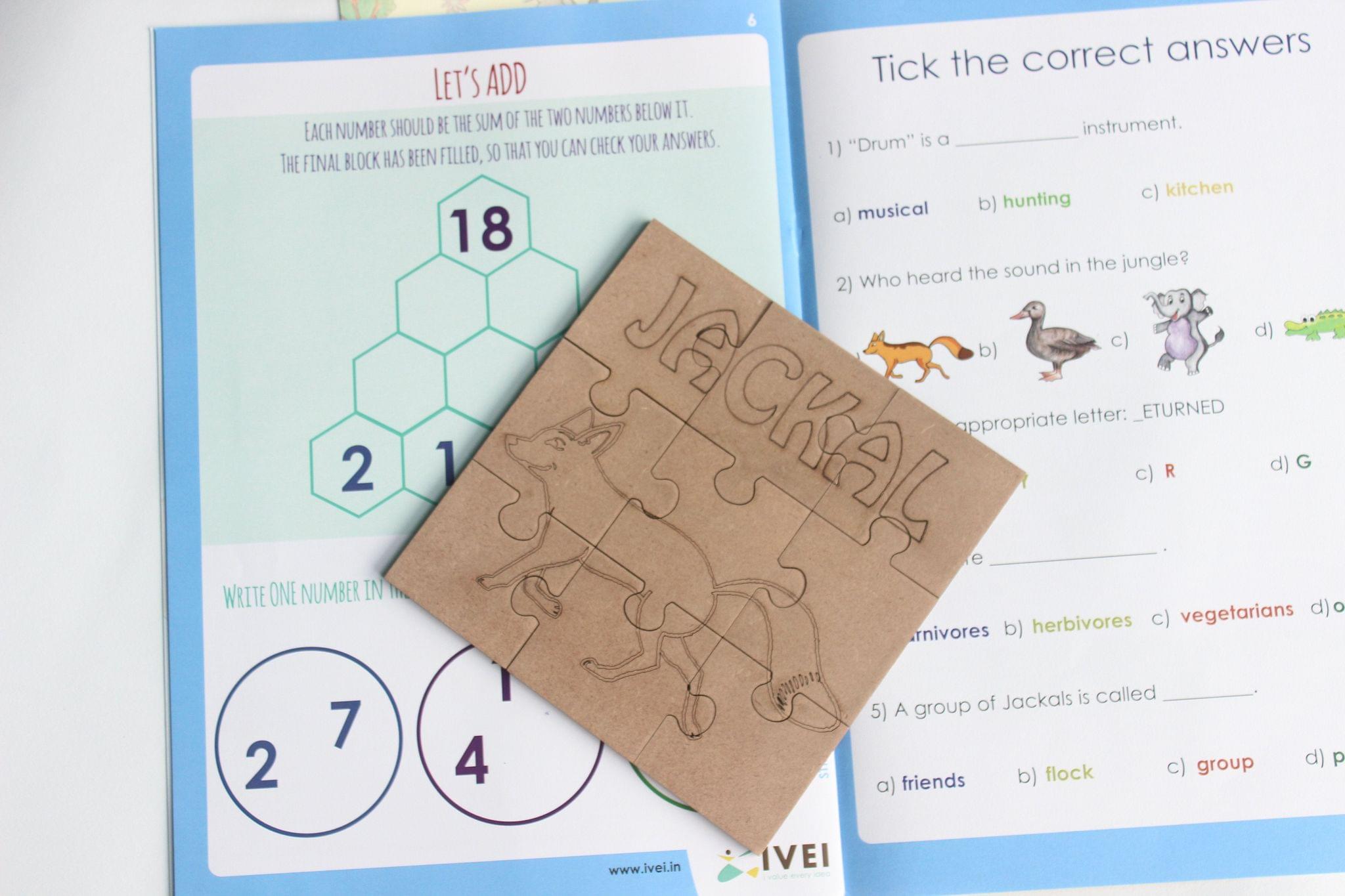 The Jackal and the drum - Workbook and a DIY Puzzle - 4 to 7 yrs