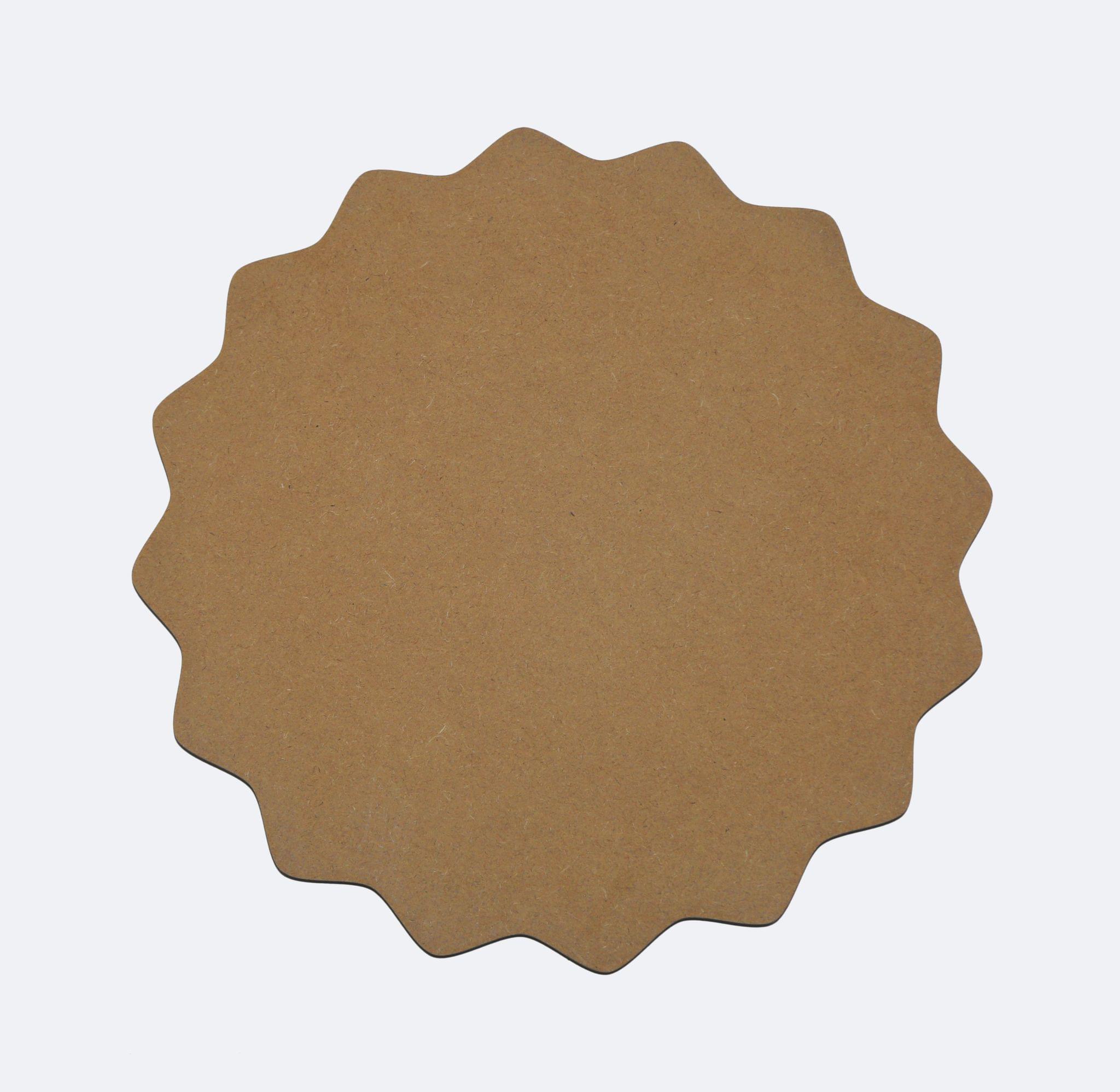 IVEI DIY MDF Scallop Round Placemat - Set 0f 2
