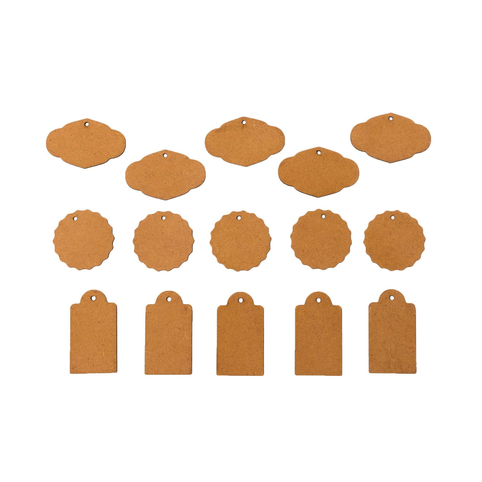 IVEI MDF Gift Tag/Message Tag Cutouts - DIY Set of 15