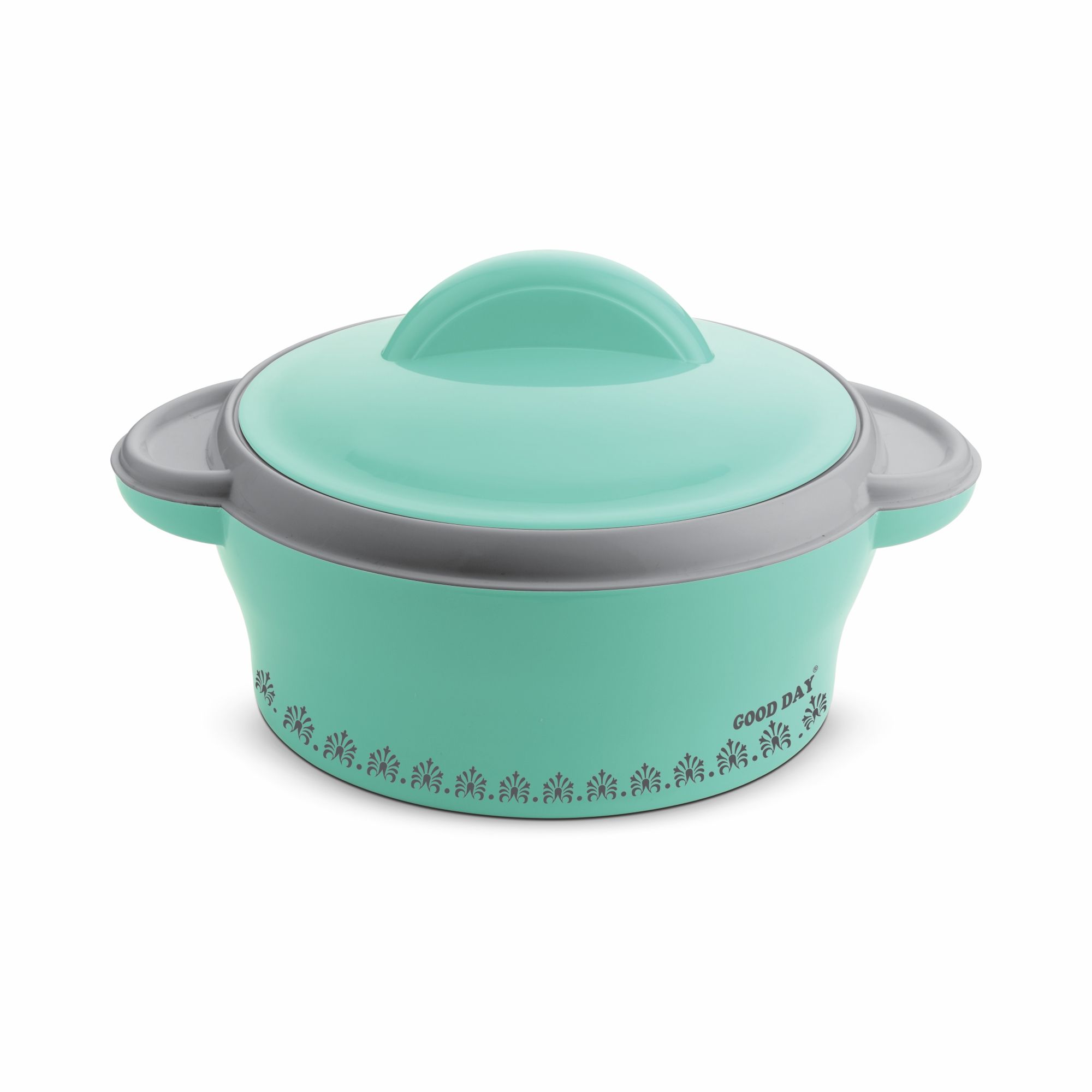 GOODDAY ECO GRACE 2500 GREEN PLASTIC INSULATED CASSEROLE WITH INNER STAINELESS STEEL,.