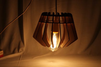 Dbeautify Hanging Lamp, MDF, Black ( Bulb, and Extension Included)