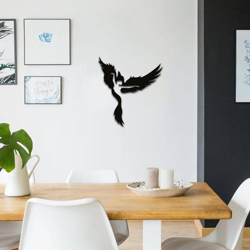 Dbeautify Modern Bird Wall Art – Minimalist Black Metal/Acrylic Wall Decor for Living or Dining Room