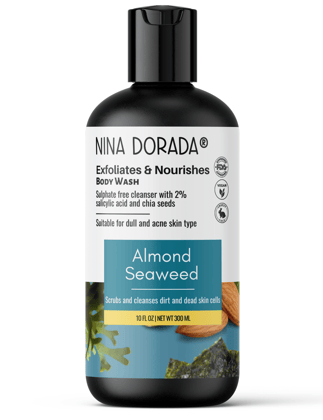 Nina Dorada Anti Acne 2% Salicylic Body Wash with Almond and Seaweed | With Chia Seeds for Exfoliation | Hydrating and Refreshing Shower Gel | Sulphate Free | 300ml… Nina Dorada Anti Acne 2% Salicylic Body Wash with Almond and Seaweed | With Chia Seeds for Exfoliation | Hydrating and Refreshing Shower Gel | Sulphate Free | 300ml…
