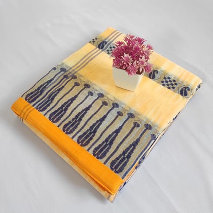 ORIGINAL TANT COTTON SAREE FOR WOMEN -YELLOW ORIGINAL TANT COTTON SAREE FOR WOMEN -YELLOW