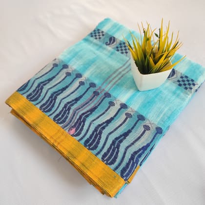 ORIGINAL TANT COTTON SAREE FOR WOMEN -BLUE ORIGINAL TANT COTTON SAREE FOR WOMEN -BLUE