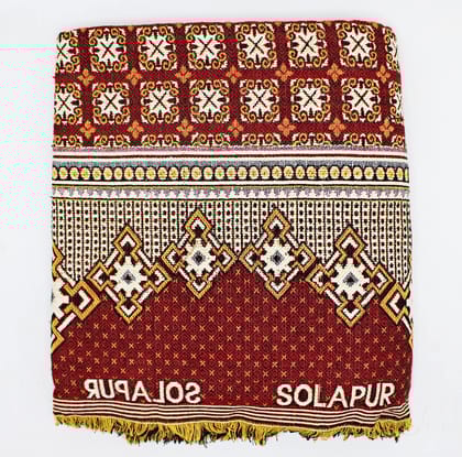 Mandhania MayurPankh Solapuri Chaddars 100% Cotton Dailyuse Single Bed Blanket Pack of 1 - Multicolor