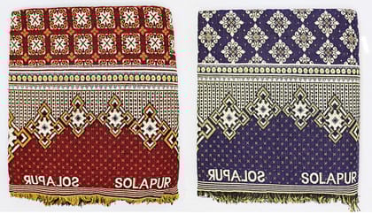 Mandhania Cotton Single Solapur Chaddar , Multicolour, Pack of 2