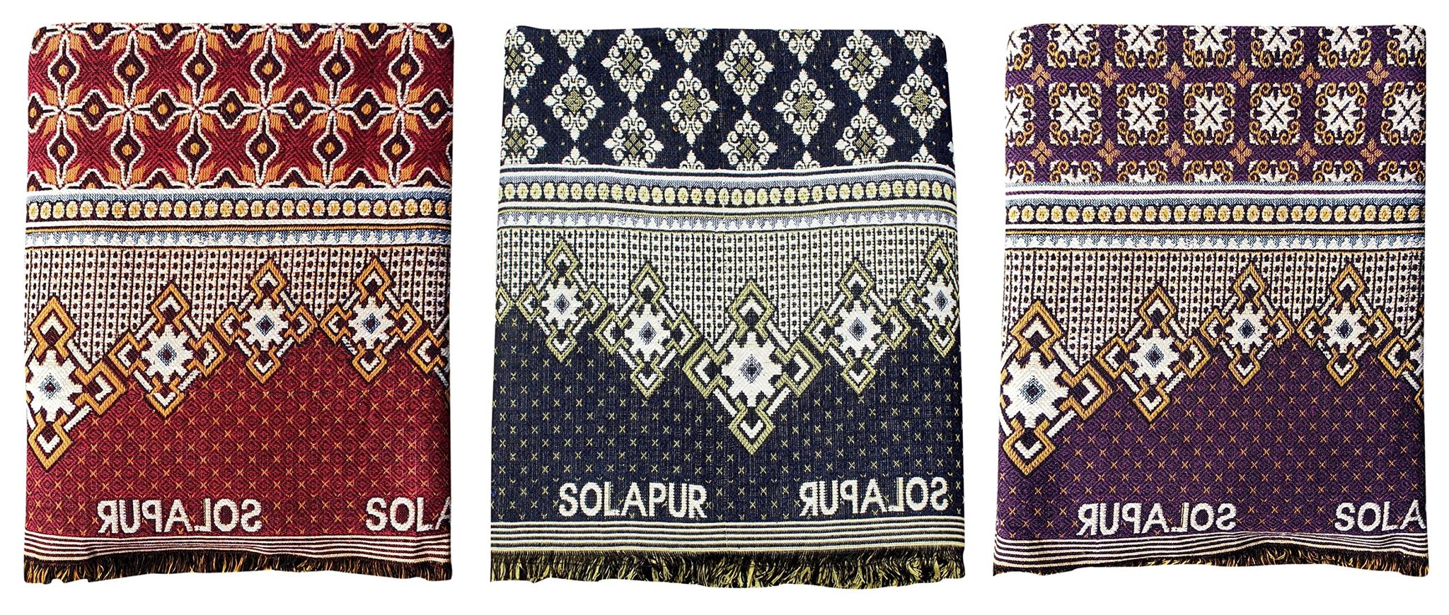 Mandhania Solapur Chaddars 100% Cotton Dailyuse Single Bed Blanket Pack of 3 - Multicolor