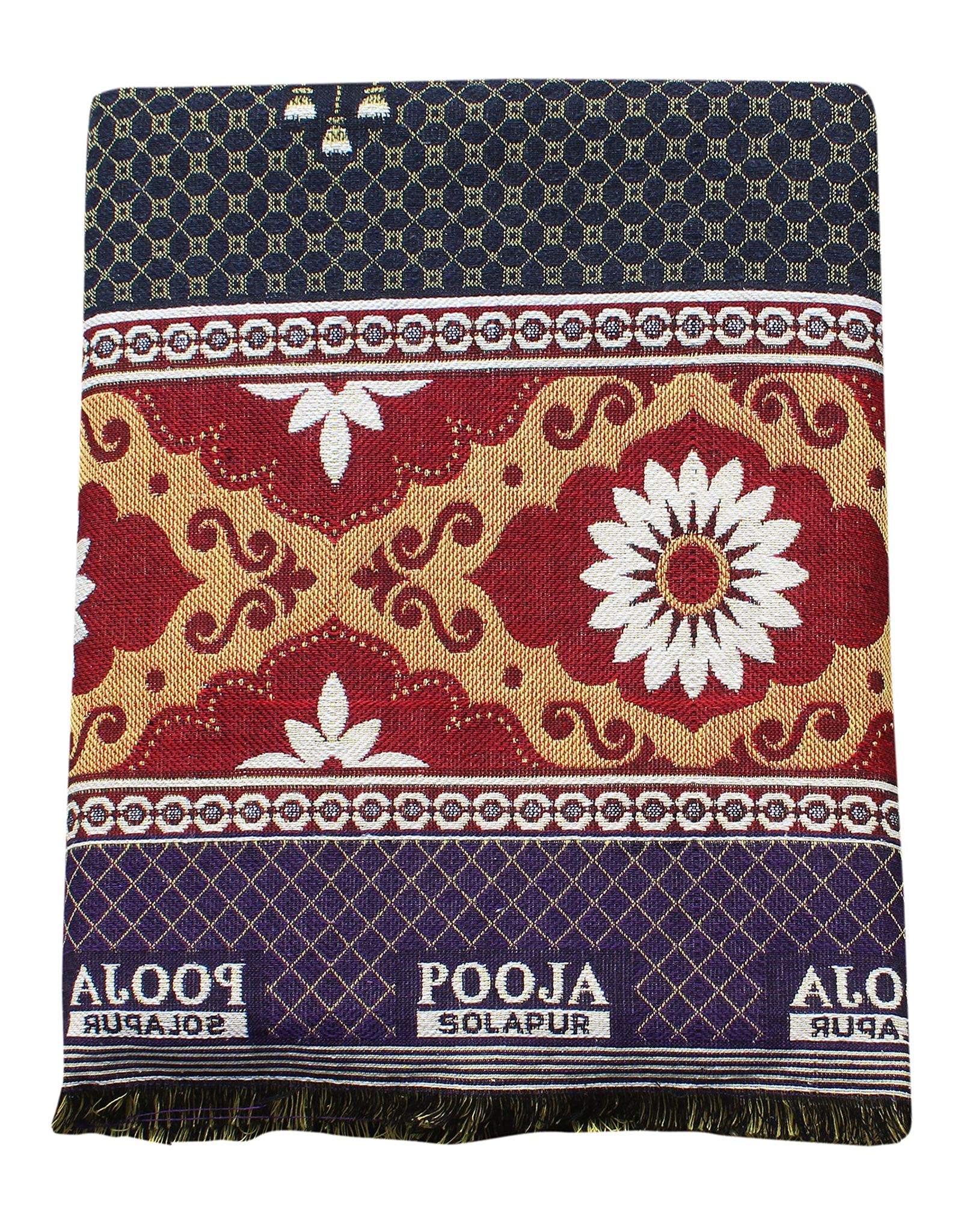 Mandhania Pooja. Solapuri Chaddars 100% Cotton Dailyuse Double Bed Blanket Pack of 1 - Multicolor