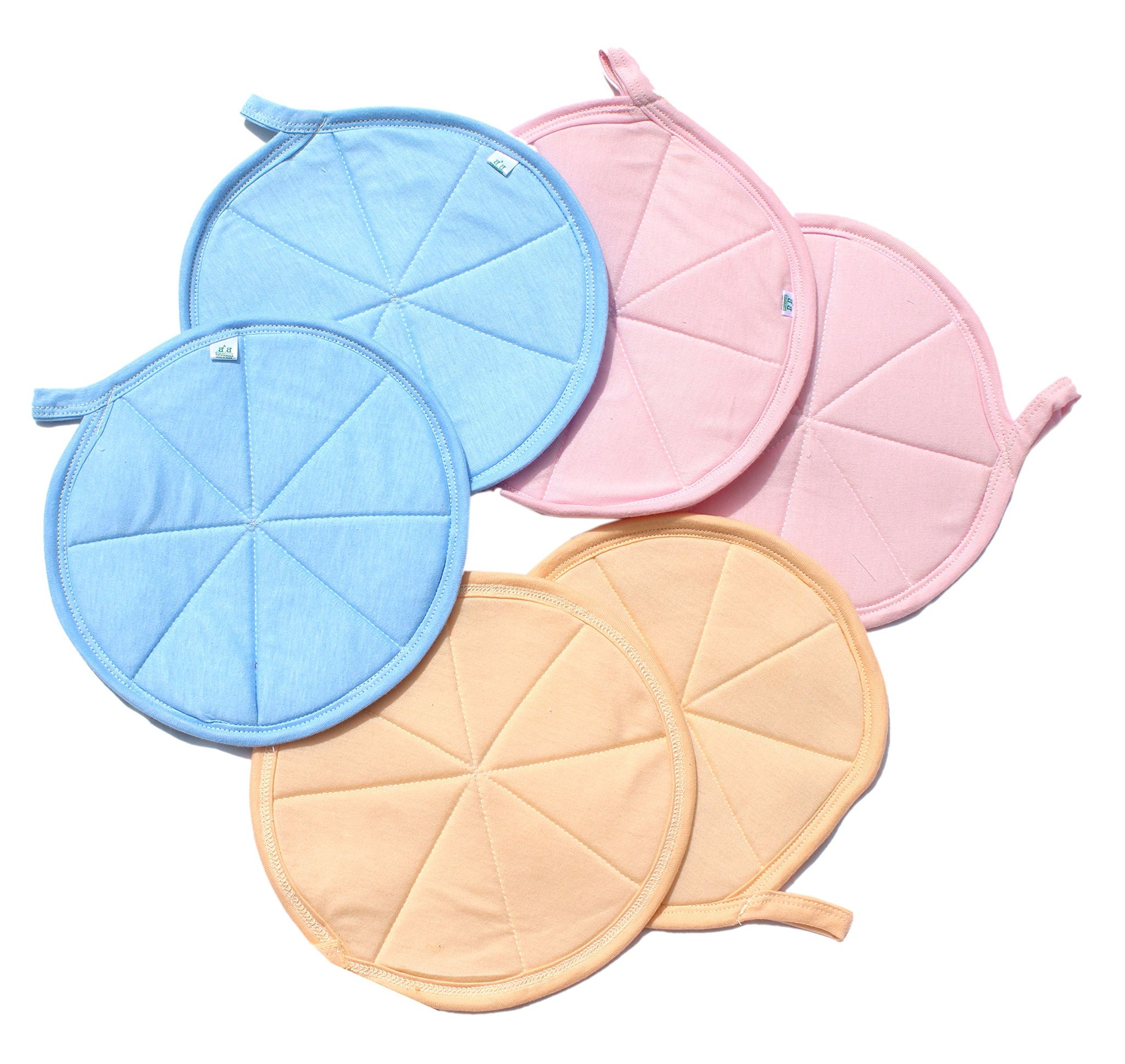 Mandhania 100% Cotton Roti Cover / Chapatis Cover / Parothas Cover - Keeps Fresh Every Time - Pack Of 6 (Assorted Color)