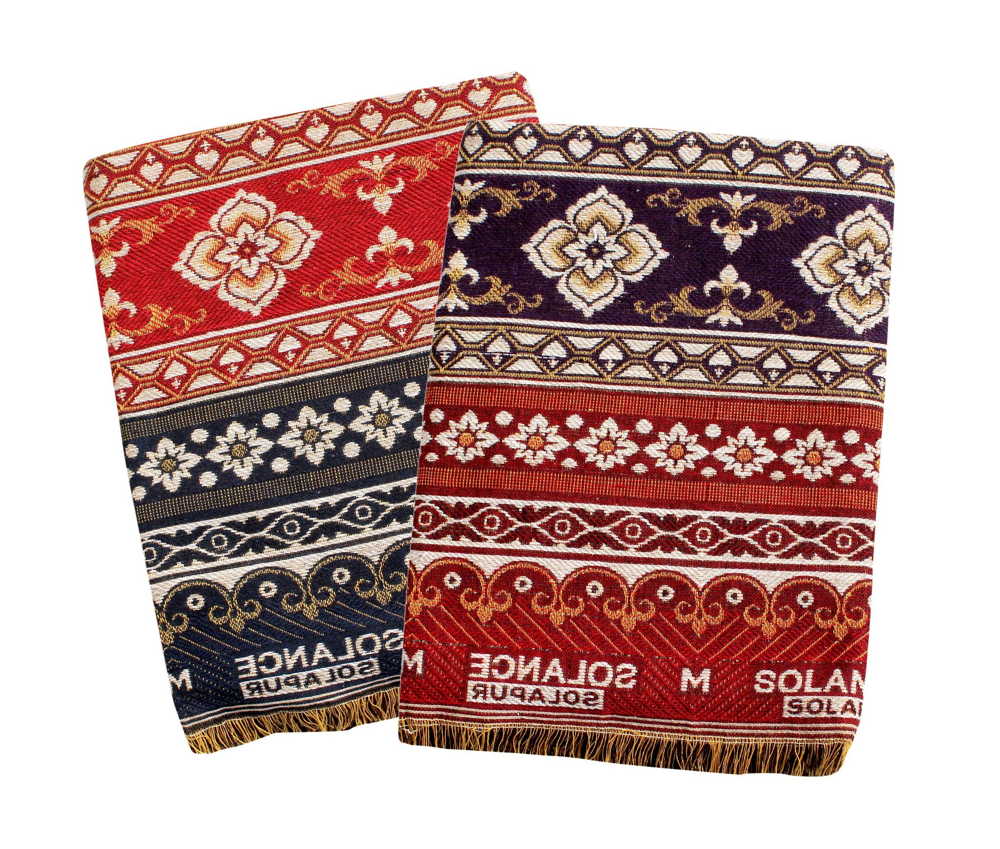 Mandhania Solance Solapur Chaddar Authentic Designed 100% Cotton Dailyuse Single Bed Blanket Pack of 2