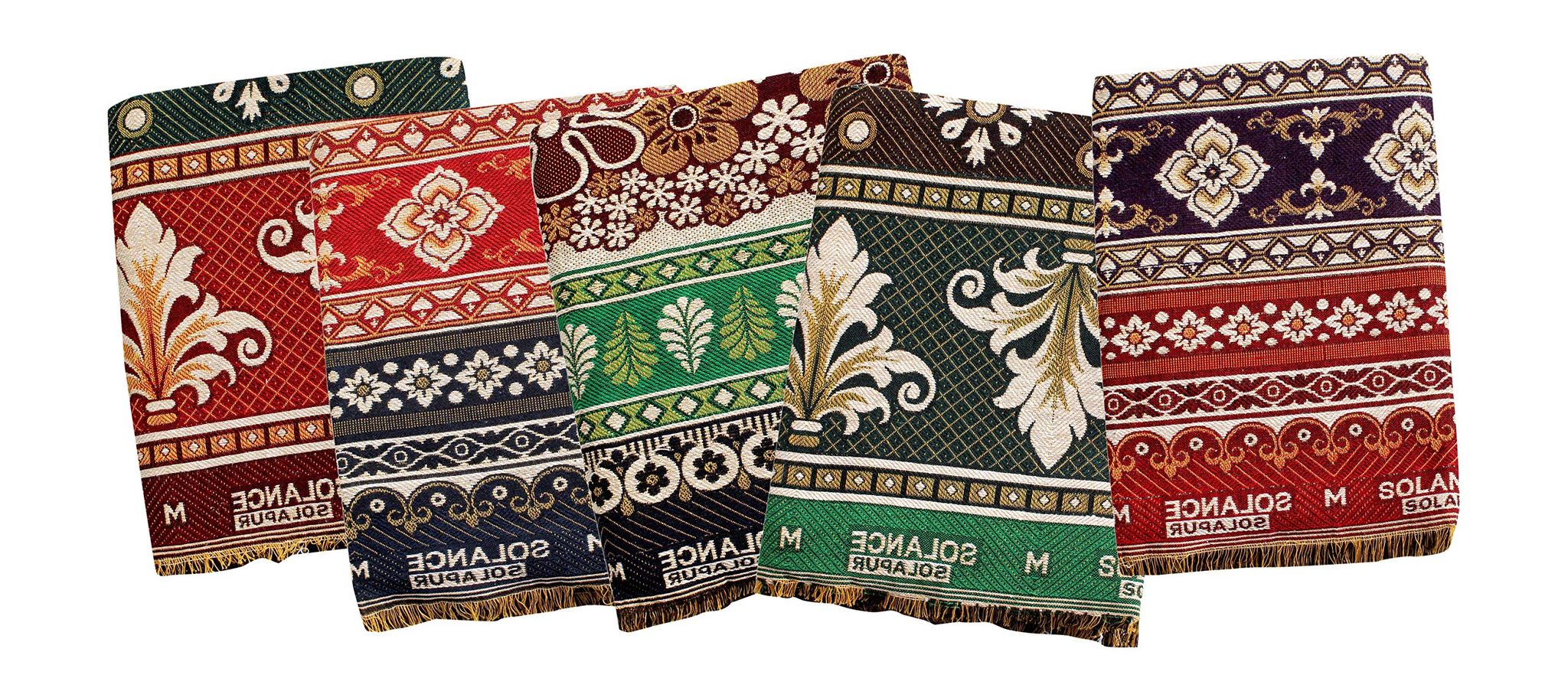 Mandhania Solance Solapur Chaddar Authentic Designed 100% Cotton Dailyuse Single Bed Blanket Pack of 5