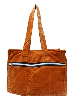 Mandhania Eco Friendly Velvet Shoulder Bag for Women Light Brown Mandhania Eco Friendly Velvet Shoulder Bag for Women Light Brown