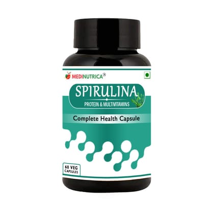 Medinutrica Spirulina Pure & Organic Extract Capsules for Improved Immunity & Overall Wellness | Anti-Inflammtory & Anti-Oxidant - 60 Capsules Medinutrica Spirulina Pure & Organic Extract Capsules for Improved Immunity & Overall Wellness | Anti-Inflammtory & Anti-Oxidant - 60 Capsules