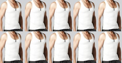 Sassy Cotton Sleeveless White Vests (Combo OF 10)