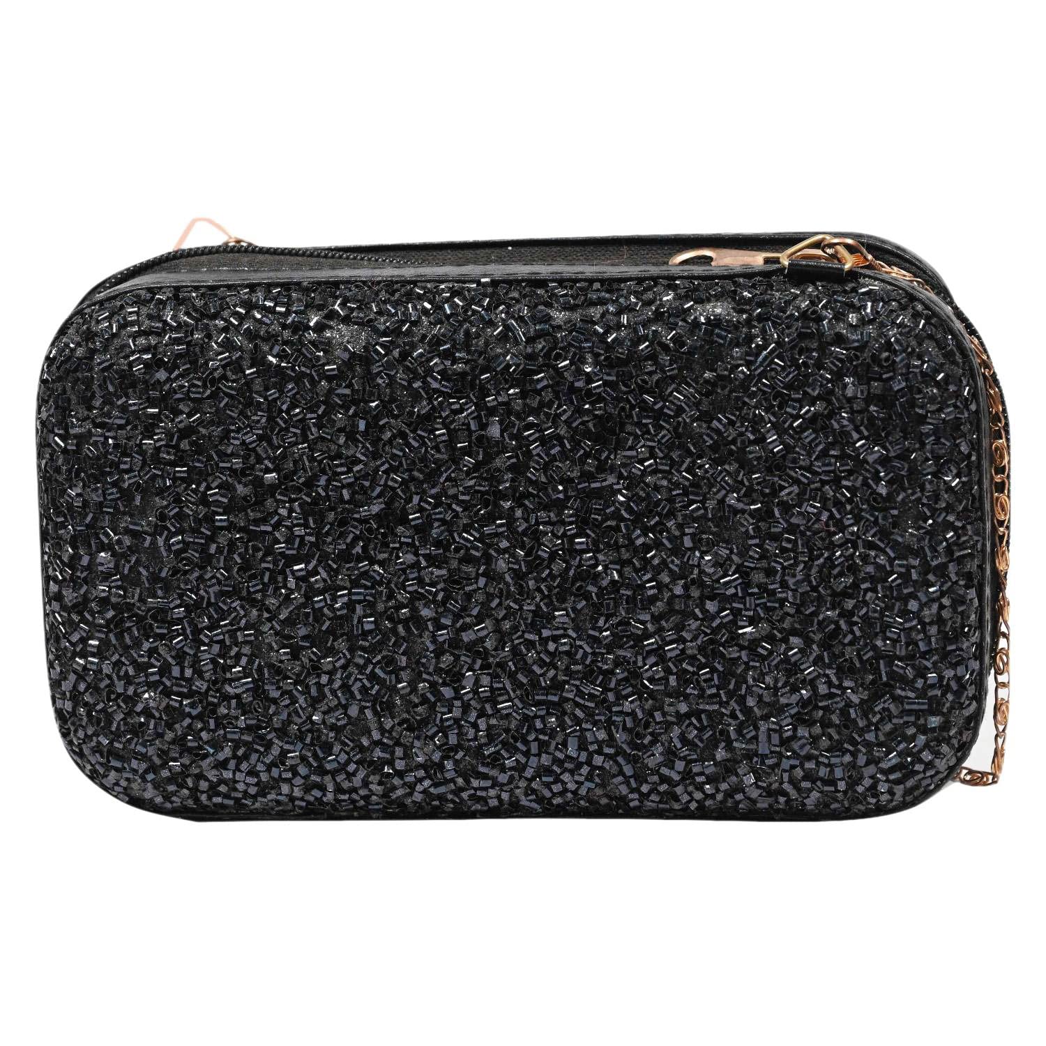 Casual, Formal, Party wear Black Clutch bag for Women & Girls