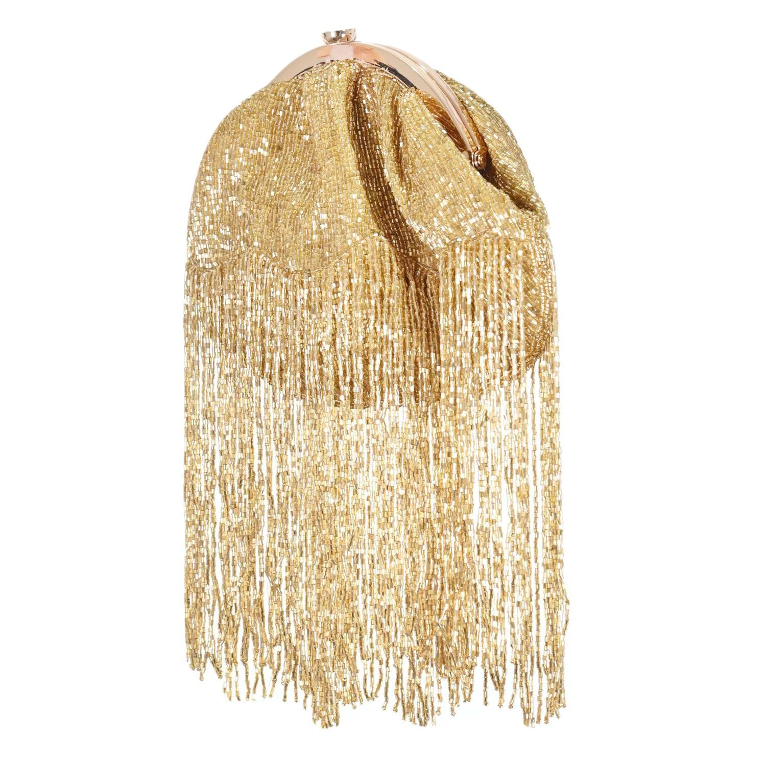 Stylish Half Framed Golden Bag FHS