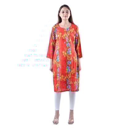 Rayon Fabric Red Printed Stylish New design  Kurti  Women's