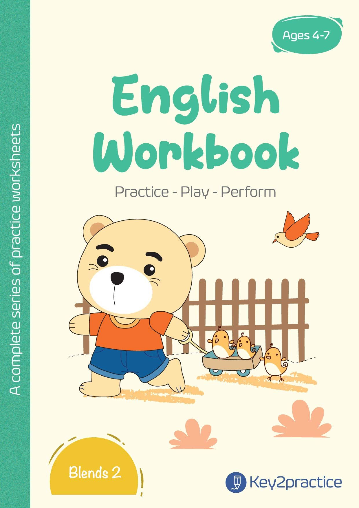Key2practice Pre Primary (Ages 4-7 yrs) English Grammar Workbook | Topic - Blends Part 2 | 48 Colourful Practice Worksheets with Answers | Designed by IITians