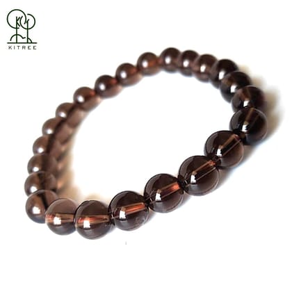 KITREE NATURAL FENG-SHUI REIKI HEALING SMOKY QUARTZ CRYSTAL BRACELET 8 MM ROUND SHAPE FOR MENS AND WOMENS(COLOR BROWN) KITREE NATURAL FENG-SHUI REIKI HEALING SMOKY QUARTZ CRYSTAL BRACELET 8 MM ROUND SHAPE FOR MENS AND WOMENS(COLOR BROWN)