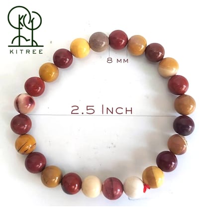 KITREE ENERGISED NATURAL MOOKITE JASPER CRYSTAL BRACELET 8MM ROUND FOR UNISEX (MULTI COLR) KITREE ENERGISED NATURAL MOOKITE JASPER CRYSTAL BRACELET 8MM ROUND FOR UNISEX (MULTI COLR)
