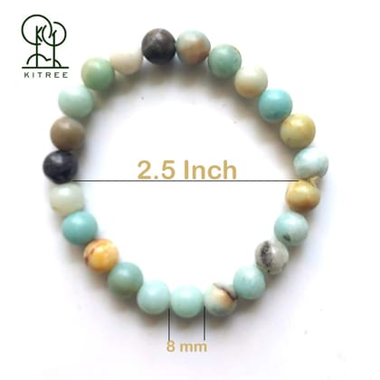 KITREE NATURAL AMAZONITE CRYSTAL BRACELET REIKI HEALING FENG -SHUI 8MM ROUND FOR MENS AND WOMENS (COLOR GREEN) KITREE NATURAL AMAZONITE CRYSTAL BRACELET REIKI HEALING FENG -SHUI 8MM ROUND FOR MENS AND WOMENS (COLOR GREEN)