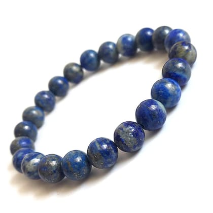 KITREE NATURAL LAPIS LAUZIL CRYSTAL BRACELET 8MM ROUND FOR UNISEX (COLOR BLUE) KITREE NATURAL LAPIS LAUZIL CRYSTAL BRACELET 8MM ROUND FOR UNISEX (COLOR BLUE)