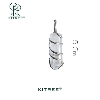 KITREE NATURAL CLEAR QUARTZ CRYSTAL PENCIL PENDENT WITH CHAIN FOR UNISEX 5 CM APPROX. (COLOR WHITE) KITREE NATURAL CLEAR QUARTZ CRYSTAL PENCIL PENDENT WITH CHAIN FOR UNISEX 5 CM APPROX. (COLOR WHITE)