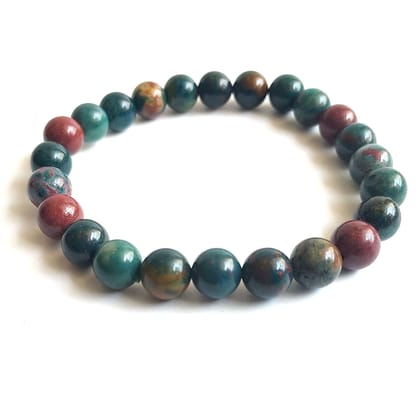 KITREE NATURAL BLOODSTONE CRYSTAL REIKI HEALING FENG -SHUI BRACELET 8MM ROUND FOR MENS AND WOMENS (COLOR MULTI) KITREE NATURAL BLOODSTONE CRYSTAL REIKI HEALING FENG -SHUI BRACELET 8MM ROUND FOR MENS AND WOMENS (COLOR MULTI)