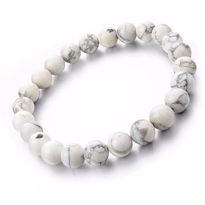 KITREE NATURAL HOWLITE CRYSTAL BRACELET 8MM ROUND FOR UNISEX (WHITE COLOR) KITREE NATURAL HOWLITE CRYSTAL BRACELET 8MM ROUND FOR UNISEX (WHITE COLOR)