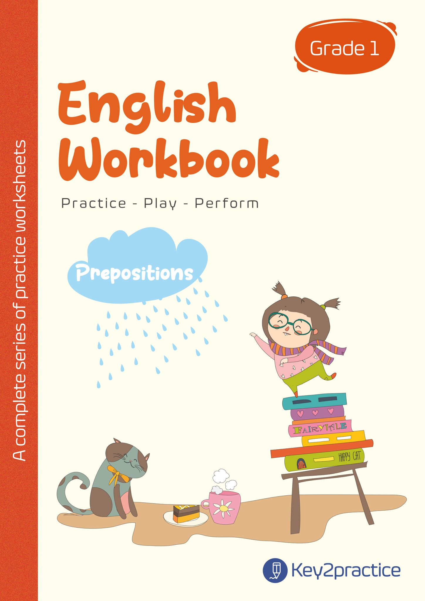 Key2practice Class 1 English Grammar Workbook | Topic - Prepositions | 28 Colourful Practice Worksheets with Answers | Designed by IITians
