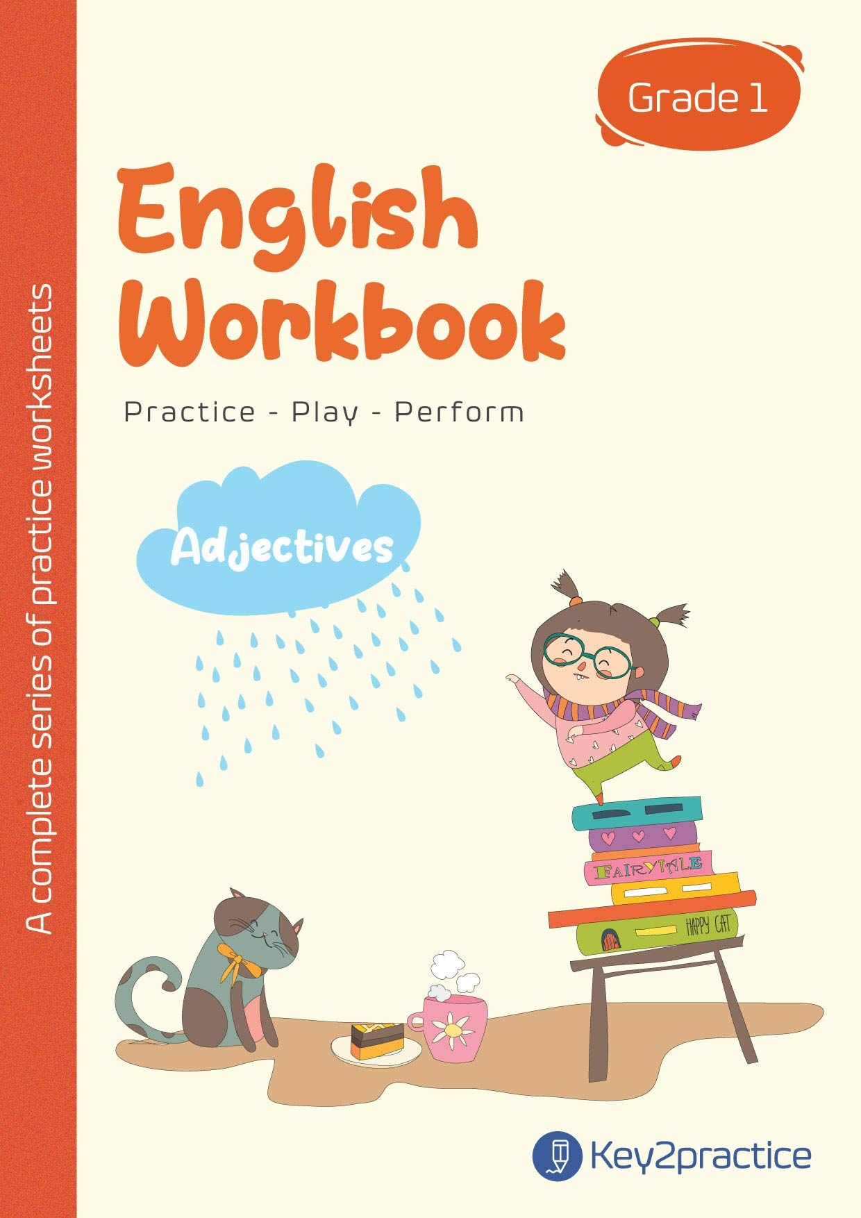 Key2practice Class 1 English Grammar Workbook | Topic - Adjectives | 35 Colourful Practice Worksheets with Answers | Designed by IITians
