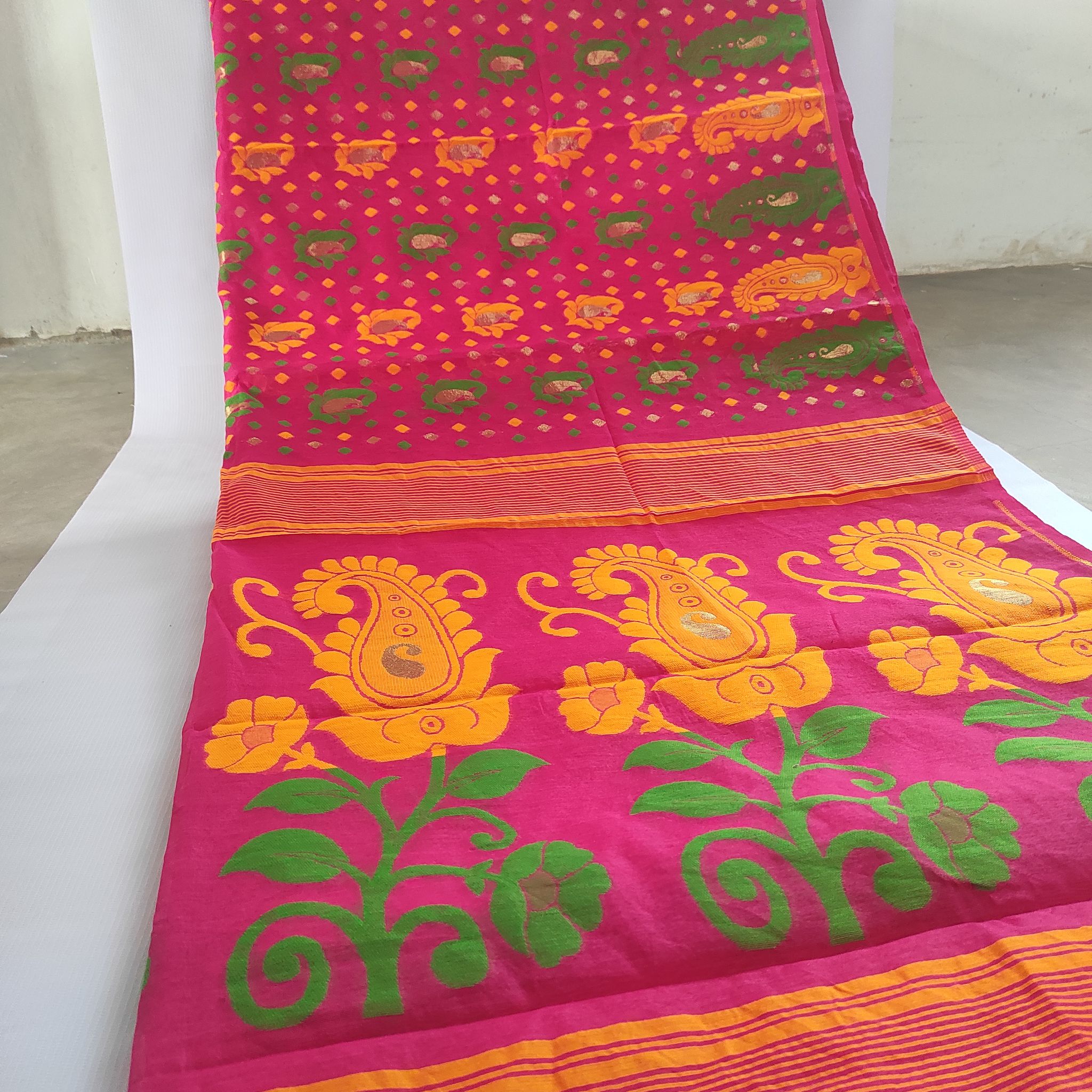 DHAKAI JAMDANI SAREE FOR WOMEN (COTTON SILK)