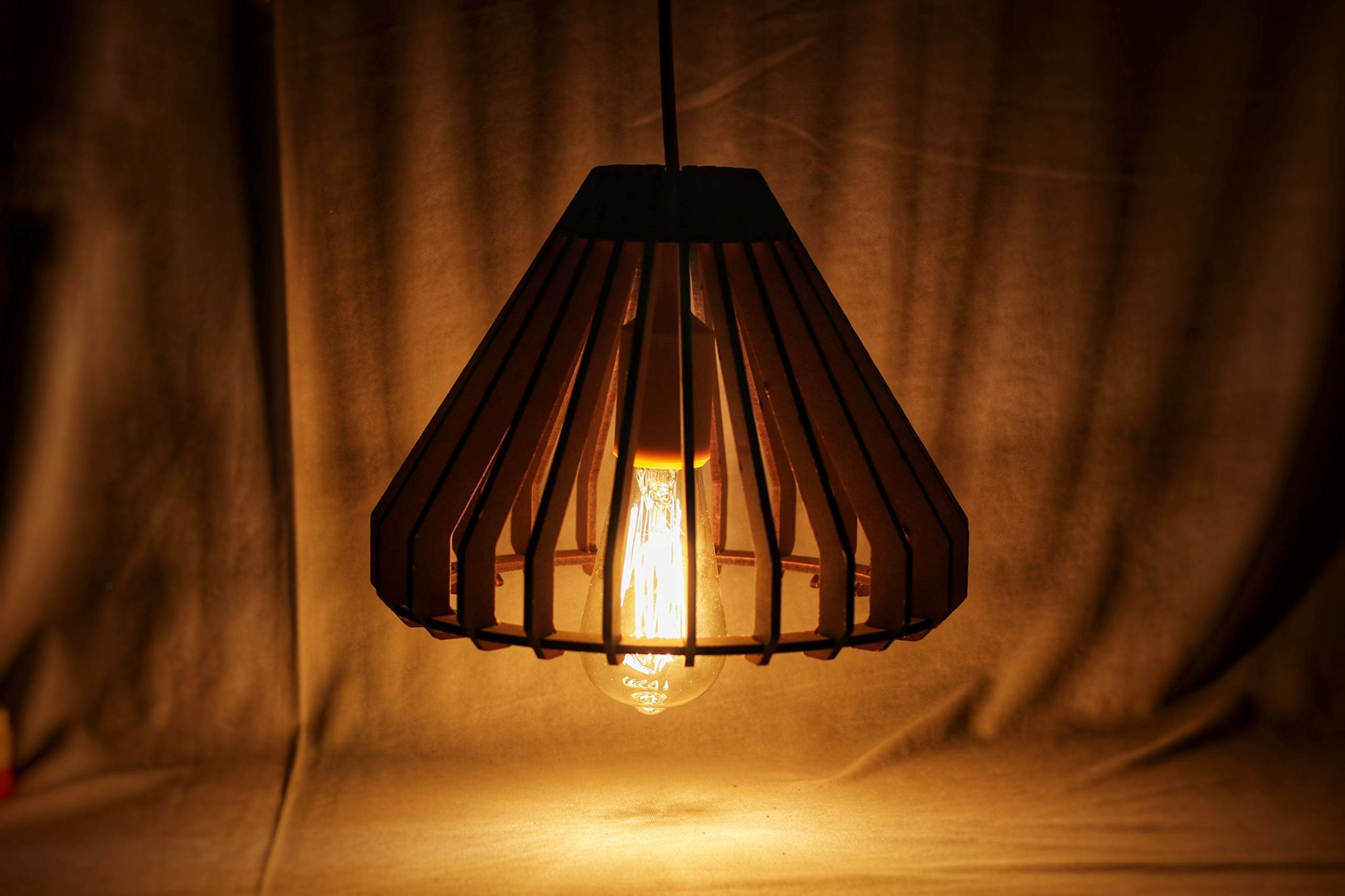 Dbeautify Hanging Lamp, MDF, Black (Bulb & Extension Included)